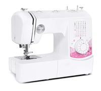 Mini máquina de coser, 27 patrones de puntada incorporados, enhebrador automático de aguja, ojales de un solo paso, costura hacia adelante y hacia atrás, ligera y compacta