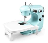 Mini máquina de coser multifunción con luz y mesa extensible, máquina de coser mini máquina de coser eléctrica portátil, eléctrica, velocidades altas y bajas, adecuada for viajes en casa