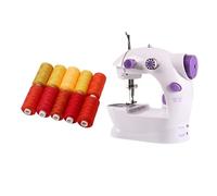 Mini Máquina De Coser Portátil Mano For El Hogar Con Cortador Hilo Ligero Pedal Pie Eléctrica Doble Velocidad Línea Recta PortáTil Y Flexible(With red thread)