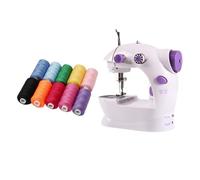 Mini Máquina De Coser Portátil Mano For El Hogar Con Cortador Hilo Ligero Pedal Pie Eléctrica Doble Velocidad Línea Recta PortáTil Y Flexible(With color thread)