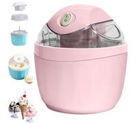 Mini máquina de helado personal de 500 ml de yogur helado eléctrico con un solo botón para gelato y sorbete casero, máquina de postre compacta (rosa)