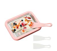 Mini máquina de helados enrollados, bandeja de rollos de yogur para congelar con 2 espátulas, máquina de de placa fría instantánea, batidos caseros, ideal para actividades familiares