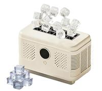 Mini máquina de hielo for encimera, caja de hielo automática portátil de 150 W con rejilla for separar cubitos de hielo y cubierta superior extraíble, 12 cubos en 15 minutos(White,Standard)