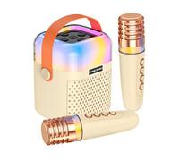 Mini máquina de karaoke | Audio canto inalámbrico con 2 micrófonos - máquina de cantar karaoke - para jardín al aire casa espectáculos oficina