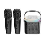 Mini máquina de karaoke, máquina de karaoke portátil con Bluetooth con micrófono inalámbrico para niños y adultos, efectos de cambio de voz y luces LED para regalos de cumpleaños, fiesta en casa
