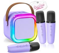 Mini máquina de karaoke mejorada con 3 micrófonos inalámbricos para niños y niñas, altavoz de fiesta de karaoke, regalos de cumpleaños de Navidad para niños de 4, 5, 6, 7, 8, 9, 10, 11 años en