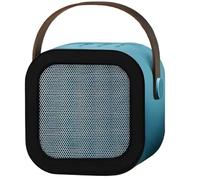 Mini máquina de karaoke para un pequeño, altavoz inalámbrico con 2 micrófonos inalámbricos, juguetes portátiles de máquina de karaoke, luces LED coloridas, tiempo de reproducción extendido, azul