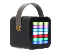 Mini Máquina de Karaoke Portátil para Niños Adultos, Efectos de Iluminación LED BT 5.3 con 2 Micrófonos, Juguetes Regalos de Cumpleaños para Niñas Adolescentes (Negro)