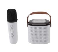 Mini Máquina de Karaoke, Recargable Portable para Family House Party (Black) (White)