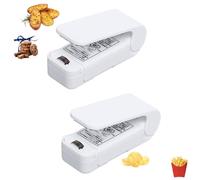 Mini máquina de sellado de bolsas, 2 unidades, prensa manual portátil, máquina de sellado térmico para aperitivos, para bolsas de plástico (blanco)
