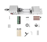 Mini máquina de torno de madera for carpintería, torno de perlas de Buda en miniatura, pulido de cuentas, herramienta rotativa de taladro de madera de 12-24VDC(Bianco)