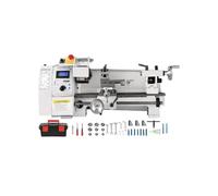 Mini máquina de torno de Metal (210 * 350 Mm), velocidad Variable de 650W for trabajo de Metal DIY, torneado, perforación, roscado y fresado