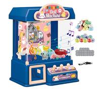 Mini máquina expendedora con sonido y luces para niños mayores de 3 años Funciona con pilas/USB Mini juegos divertidos con juguetes 9, 6 x 7, 4 x 12, 8 pulgadas Azul Máquina de garra para niños mayo.