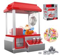 Mini máquina expendedora de Garras Mini máquina expendedora a batería con 10 pequeños Juguetes de Peluche y 24 fichas Divertido Juego electrónico Divertido Cumpleaños de Navidad para niños de 4 a 8