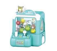 Mini máquina expendedora de juguete para niñas: máquina recreativa con garra LED, sonido, joystick y premios de animales, regalo portátil para