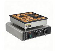 Mini Máquina para Hacer Panqueques (25 Unidades), Panquequera Holandesa, Máquina Eléctrica para Hacer Poffertjes, Dorayaki, Acero Inoxidable, Control de Temperatura y Tiempo, 50-300 ℃ Round