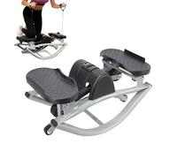 Mini máquina paso a paso, equipo de ejercicio bajo, palanca lateral a lado con bandas de resistencia, marco de acero, equipo de fitness compacto con pedales antideslizantes, herramienta de