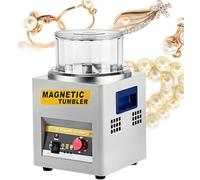 Mini máquina pulidora magnética de joyería, 250 W, 2000 RPM, control de tiempo de 1 a 60 minutos, direcciones ajustables para joyas, accesorios, piezas electrónicas