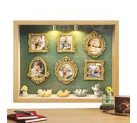 Mini marco de fotos, álbum coleccionable de almacenamiento de fotos, kit de visualización de memorias, para familiares, amigos, hombres, mujeres, hogar, interior, oficina, actividades de estudio