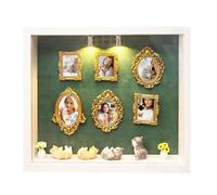 Mini marco de museo - Madera ABS Resina 21,7 x 26,7 cm | Juego de marco de de silueta hecho a mano | Pantalla de memoria de mesa DIY para coleccionistas en casa, dormitorio, dormitorio infantil