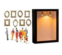 Mini marco de museo - Pequeña de recuerdos de madera | Vitrina en miniatura con figuras | de sombra decorativa DIY para sala de biblioteca de pared, soporte de recuerdo creativo para adultos