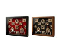 Mini marcos de fotos, mini marco de museo de nosotros, kit de marco de de sombra con luces, 11 marcos de fotos en miniatura dorados y 8 figuras, 2026 celebra tus recuerdos con estilo, para