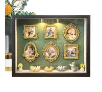 Mini marcos de museo, cajas de sombra de 3,7 cm, exhibición de álbum de fotos, estuche de figuras en miniatura, de recuerdos de viaje, marco decorativo para familiares, amigos, adultos, mujeres