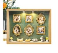 Mini Marcos de Museo - Kit de de Sombra de 21,7 x 26,7 x 3,7 cm, exhibiciones de Figuras en Miniatura, Estuche de álbum de Fotos de Almacenamiento Coleccionable, Marco de Recuerdo Decorativo para