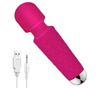 Mini Masajeador Electrico con 20 Modos de Vibración y 8 Velocidades de Vibración, se Pueden Cambiar Libremente, Carga USB, Masajeador Impermeable para el Masaje Completo del Cuerpo (Rosa)