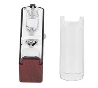 Mini Mechanical Metronome, Portable Traditional Metronome for Piano Ukelele Guitar Violin, Adjustable 60 208 Beats, Clear Loud Sound with Five Pointed Star Amplifier Hole, (Wine Red)
