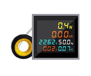 Mini medidor de energía de CA, 1 fase, 110V, 220V, 100A, voltímetro, amperímetro, vatímetro, probador de frecuencia, pantalla LCD HD, Monitor de voltios y amperios de Factor de potencia
