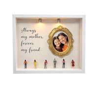 Mini Memory Display Box, Light Up Vintage Photo Frame Kit, Keepsake Shadow Box with LED Illumination Design, Decorative Organizer for Photos Cards Mementos, Home Decor for Mothers Day Bedroom Living