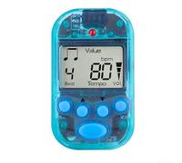 Mini metrónomo digital, clip en tempo metrónomo con pantalla LCD para saxofón, guitarra, violín, flauta, tambor, 5,5 x 3,3 x 2 cm (azul transparente)