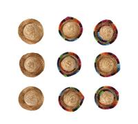 Mini Mexican Party Hat 3 Different Type Mini Mexican Straw Wine Bottle Cover Hat Stylish Decoration for Birthday Fiesta Party 9Pcs Set