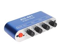 Mini Mezclador de Audio Estéreo de 4 Canales, 4 en 1 Salida para Auriculares de PC Portátil, Amplificador Selector de Sonido de 3,5 V CC a 12 V