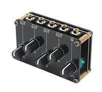 Mini Mezclador de Audio Estéreo de 4 Canales, Mini Mezclador de Control de Mezcla de Caparazón de Metal Acrílico para Reproductor de CD, Reproductor de Cintas, Computadora
