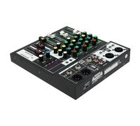 Mini mezclador de audio portátil de 4 canales DJ mezclador profesional negro para KTV en casa, espectáculos de banda/escenario, actividades en campus, 21 x 24 x 4 cm