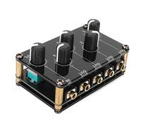 Mini mezclador de línea estéreo de 4 canales, mezclador de línea de 4 canales, fácil de operar, Plug and Play, portátil, control de volumen en sentido horario, profesional para grabadoras de cinta