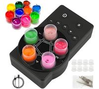 Mini mezclador de vórtice, mezclador magnético de pigmentos de tinta, agitador de pigmentos de tinta de tatuaje ajustable de 3 velocidades, vaso de 8 colores y 10 varillas magnéticas, mezcla