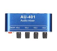 Mini Mezclador Estéreo 4 en 1 Salida Ajuste de Volumen Amplificador Selector de Sonido de 3.5Mm para PC Laptop Auriculares 3.5Mm o Mezclador de Sonido Estéreo Auriculares Mini