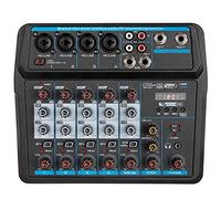 Mini mezclador portátil Audio Dj Console con tarjeta de sonido, Usb, 48v Phantom Power para grabación de PC Cantando Webcast Party