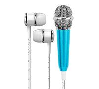 Mini Mic Wired 3.5mm Stereo Studio Handheld Audio with Earphone KTV Karaoke Speech for Phone Computer Noise Cancellation (Color : A) (C)