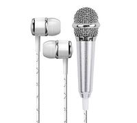 Mini micrófono con cable de 3,5 mm estéreo de estudio de audio de mano con auriculares KTV Karaoke cancelación de ruido para teléfono y computadora (color: A) (C) (B)
