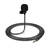 Mini micrófono condensador de clip con enchufe de 4 pines de 3,5 mm, cable de 3 metros para transmisión en vivo, grabación, entrevista