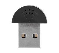 Mini micrófono de grabación USB, Adaptador de micrófono de Audio de Voz portátil omnidireccional de 360 ° Adaptable para Chat Web, videoconferencia en Red, grabación en Red(Negro)