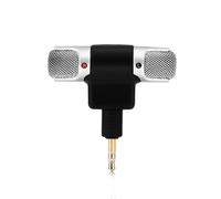 Mini Micrófono Estéreo, Micrófono Estéreo Externo, 3.5 mm Gold Plated Plug-In Micrófono para PC Laptop MD Cámara
