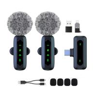 Mini micrófono inalámbrico para Android/iPhone/iOS/PC/Laptop micrófono Lavalier de solapa con reducción de ruido para grabación, micrófono de clip, para grabación de video, Tiktok, Youtube, Vlog