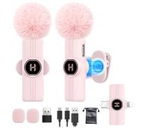 Mini micrófono Lavalier inalámbrico USB C para iPhone 15 16, dispositivos iOS y Android, micrófono de solapa con reducción de ruido para grabación, micrófono de clip, micrófono Omni Lav para grabación