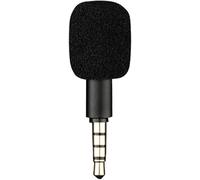 Mini micrófono portátil negro de 4 polos, 3,5 mm, auxiliar, 4 polos/micrófono de karaoke de 3 polos para grabadora, teléfono móvil, teléfono inteligente, computadora, laptop, micrófonos de condensador