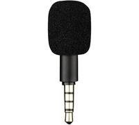 Mini micrófono portátil negro de 4 polos, conector jack de 3,5 mm auxiliar de 4 polos/micrófono de karaoke de 3 polos para grabadora, teléfono móvil, teléfono inteligente, computadora, portátil,